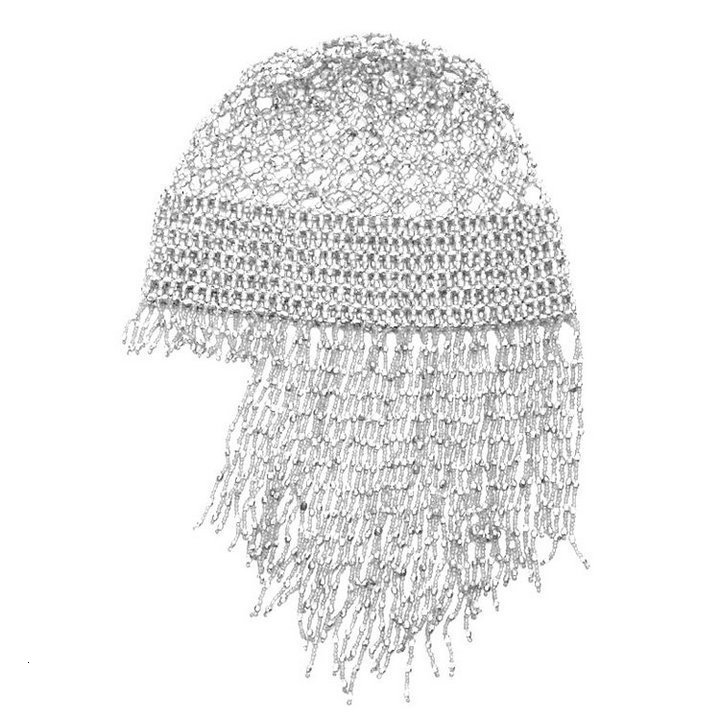 Wedding Hair Jewelry Girl s Beaded Belly Dance Head Cap Hat Accessory Gold Silver 4 Colors 230824