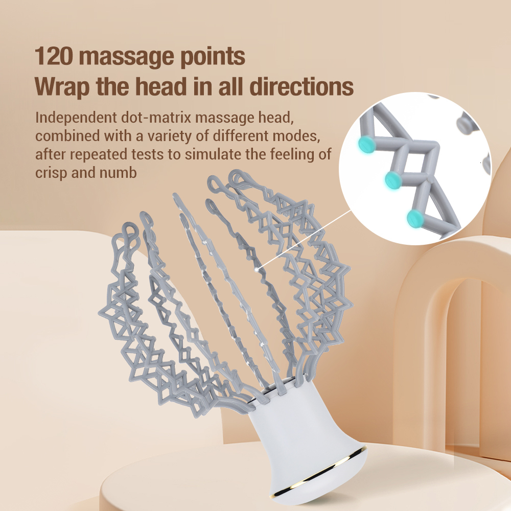 Head Massager Electric Vibration Massage 12 Claws Device Relieve Fatigue Scalp Relaxation Wireless Portable 230823