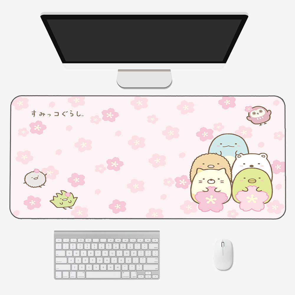 Mouse Pads Wrist Pink Sumikko Gurashi Mouse Pad Gabinete Gamer Table Gaming Accessories Keyboard Desk Mat Mousepad R230824