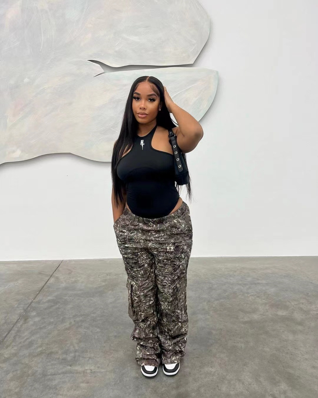 Women's Jeans Echoine Camouflage Print Hight Waist Pants Casual Pocket Cargo Pants Streetwear Y2K Trousers Club Fashion Women Clothing 230824