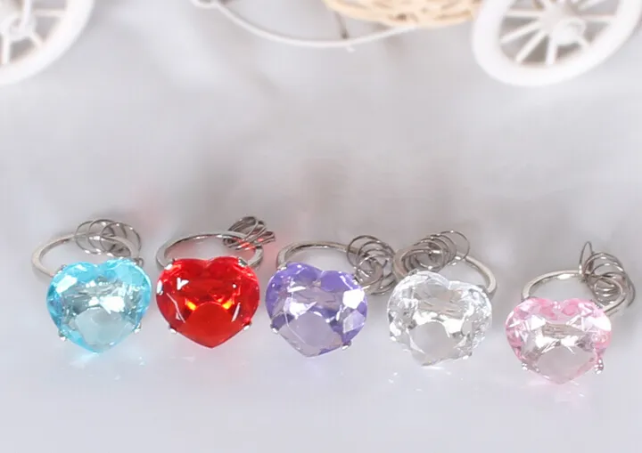 100pcs With this Ring Diamond Keychain White Key Chain Wedding Favors and giftsZZ