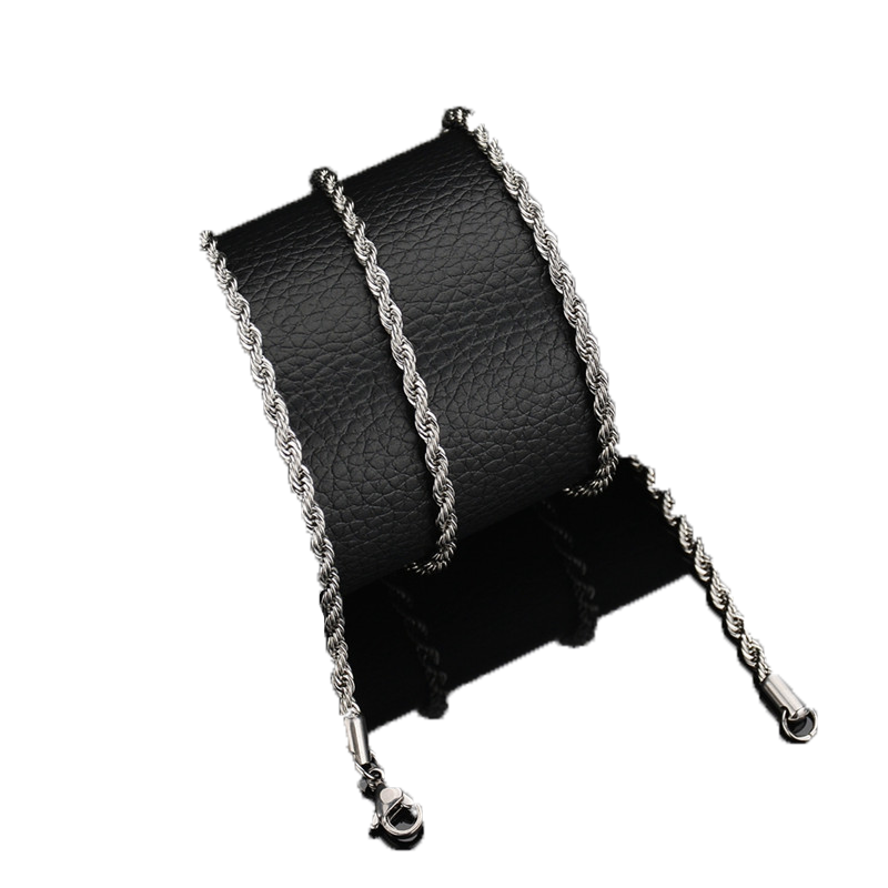 Punk Hiphop Necklace Chains ed Rope Stainless Steel For Women Men Gift Gold Silver Black South American Designer Jewelry Neck