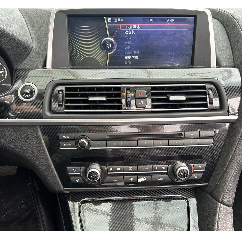 For BMW 6 Series F12 F13 coupe Interior Central Control Panel Door Handle 5D Carbon Fiber Stickers Decals Car styling Accessorie