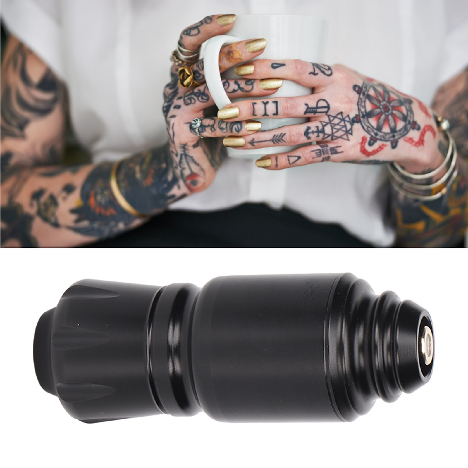 Other Tattoo Supplies Aluminum Alloy Pen Machine with 1500mAh Wireless Power Supply for Artist 230823