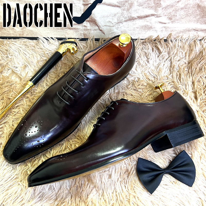 Dress Shoes Elegant Men Leather Shoes Lace Up Pointed Toe Shoes Black Coffee Mens Dress Shoes Wedding Office Business Oxfords Shoes 230824
