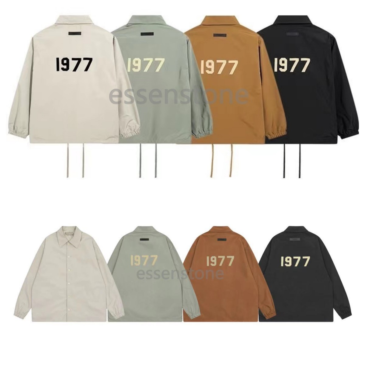 Designer ESS hoodie ess jackets Mens Women Fashion Warm Autumn Nylon trench coat long sleeves letters print High Street Luxurys leisure Unisex Tops 1977ss Size S-XL