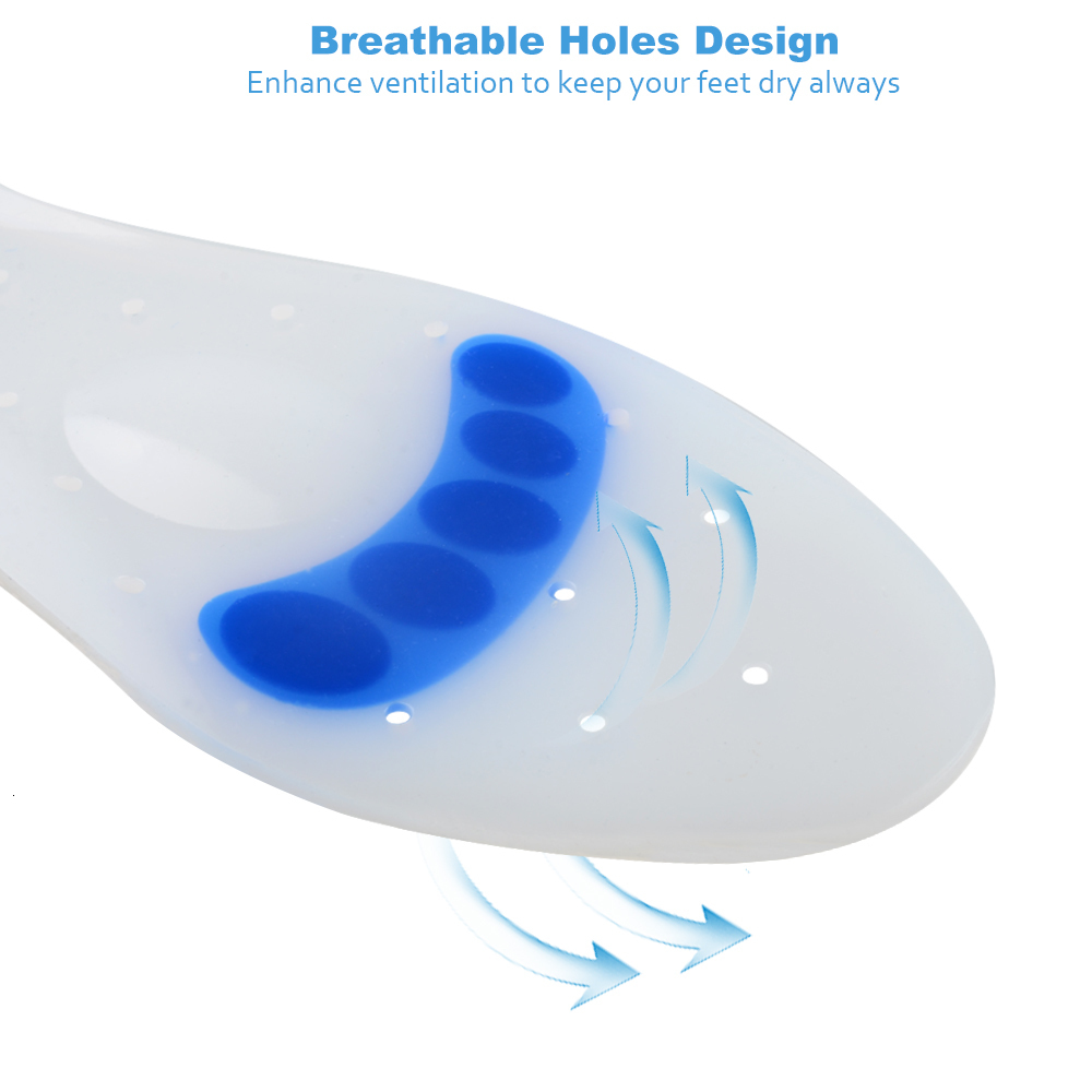 Shoe Parts Accessories Soumit Silicone Gel Insole Plantar Fasciitis Heel Spur Massage Insoles for Men Women Pain Relief Foot Care Parent Gift 230823