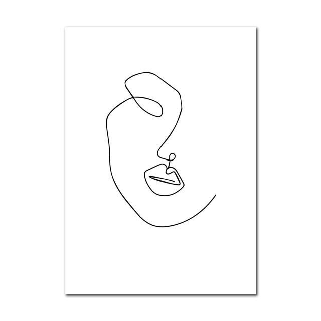 Abstract Line Woman Posters Wall Art Minimalist Line Draw Canvas Painting Nordic Wall Pictures For Living Room Female Bedroom Decor No Frame Wo6