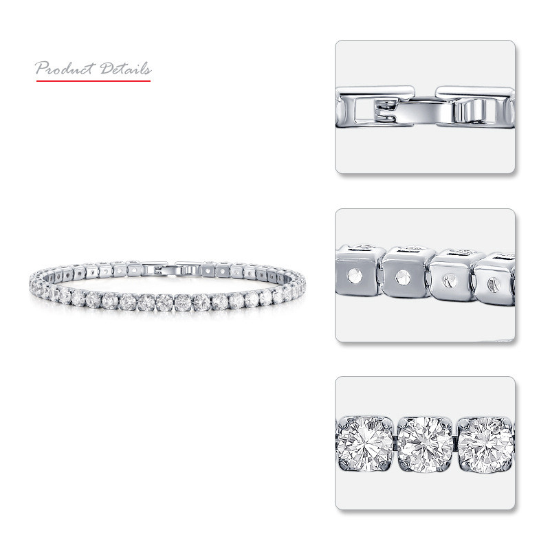 Iced Out Chain Tennis Bracelets CZ Bling Cubic Zirconia Mens Hip Hop Jewelry Blue Green Silver Rose Gold 4mm Round Full Diamond