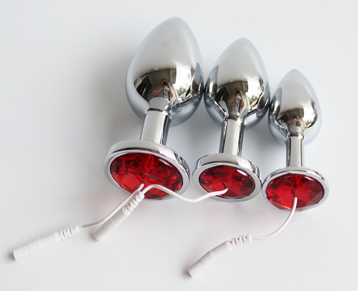 Anal Toys Metal Solid Plug Electric Shock Pulse Massager Accessory Butt Adult Masturbation Toy Anus Stimulation Erotic Sex 230824