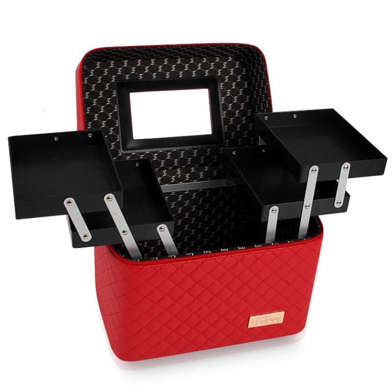 Face Care Devices Large Capacity Professional Women Makeup Bag Organizer Fashion Multilayer Toiletry Cosmetic Storage Box Portable Suitcase 40 230823