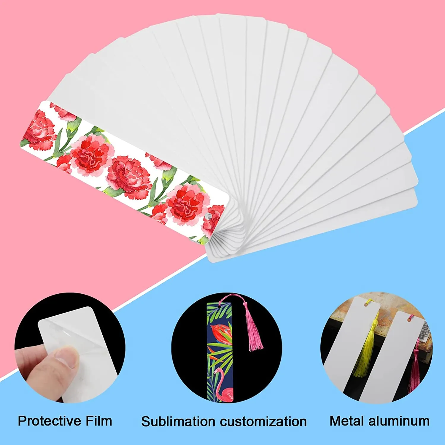 Sides Wholesale Sublimation Bookmark Blanks Double Printable Aluminum Metal Bookmarks Bulk DIY Bookmarks With Hole And Tassels LL