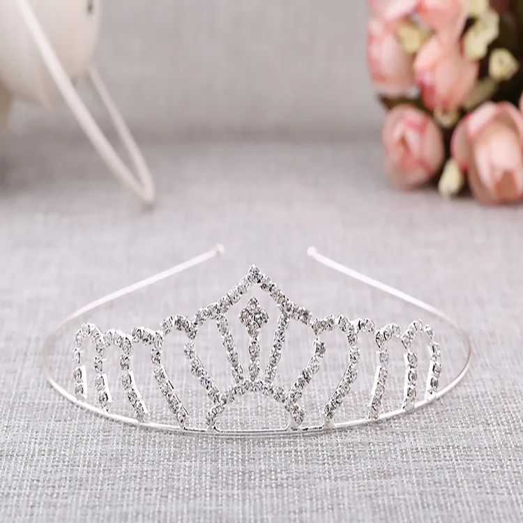 Headpieces Crystals Wedding Crowns Sparkle Beaded Bridal Crystal Veil Tiara Crown Headband Accessories Party ZZ