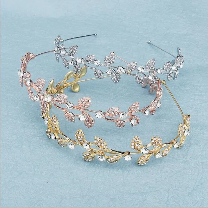 Bridal Headpieces Accessories Bands Gold Leaves Wreath Vintage Pearl Wedding Headband Women Girls Crown ZZ