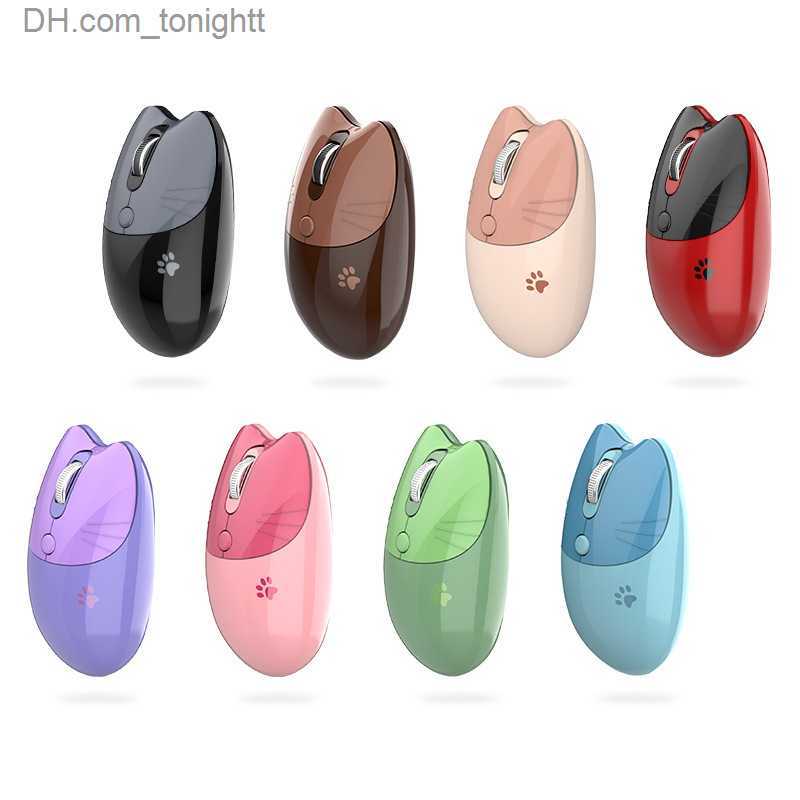 Cute Cartoon Wireless 2.4G Bluetooth Dual Mode Mouse Mobile Tablet Wireless Small Mouse Laptop Accessories Computer Office Mice Q230825