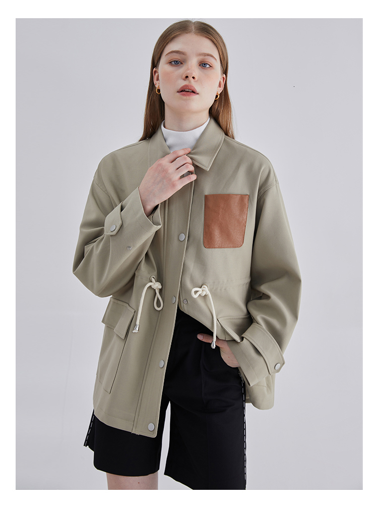 Women's Jackets Women Vintage Patchwork Short Jacket Trendy Turndown Collar PU Pocket Loose Casual Single Breasted Trend Thin Coat Autumn 230824
