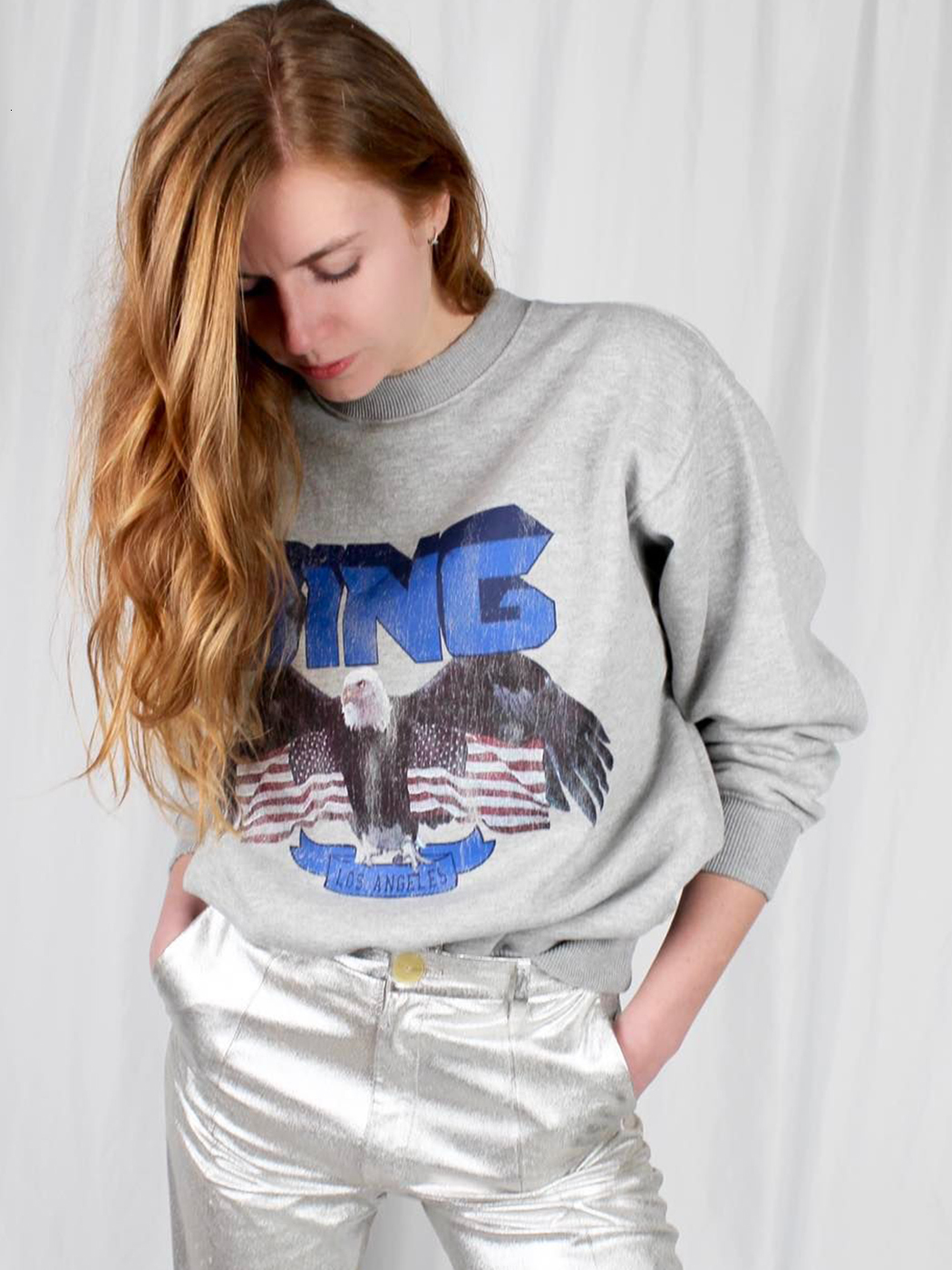 Men's Hoodies Sweatshirts Letter Flocking Sweatshirt Woman Spring Royal Blue Vintage Cotton Fleece Pulover Hoodie Punk Wild Streetwear Sweatshirt