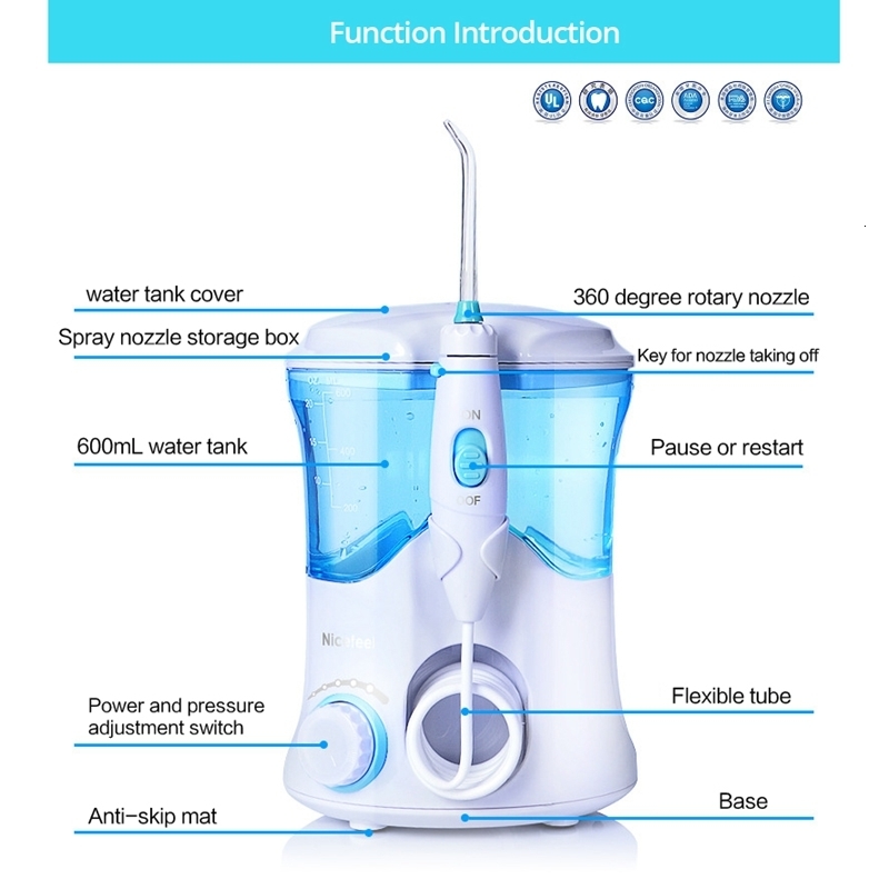 Other Oral Hygiene Irrigator 600ml Water Dental Flosser Care Kit Teeth Cleaner Pick with 7 Nozzles For Whitening Tool 230824