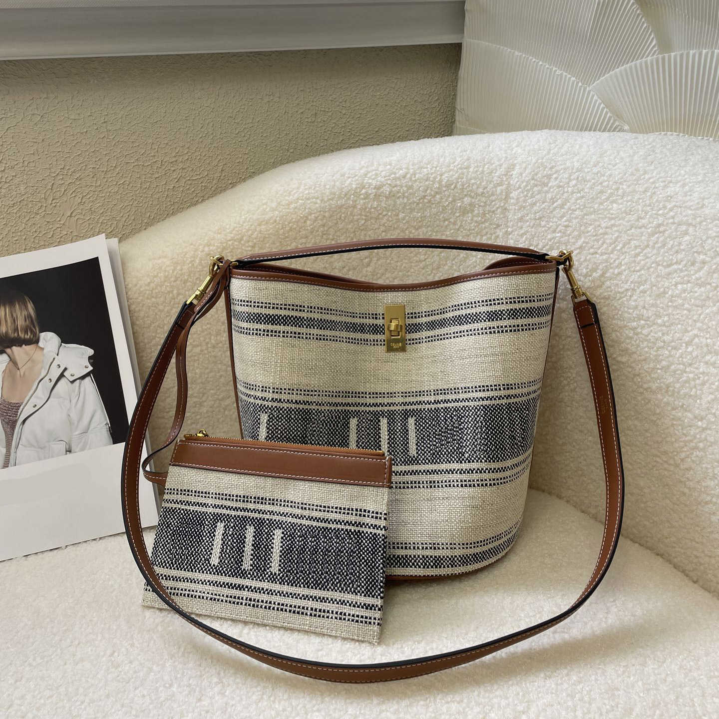 designer bucket16 Tote Ladies Fashion embroidery Handbag Shoulder Leather Designer Crossbody Female Purses with Two Belt Bucket 220302