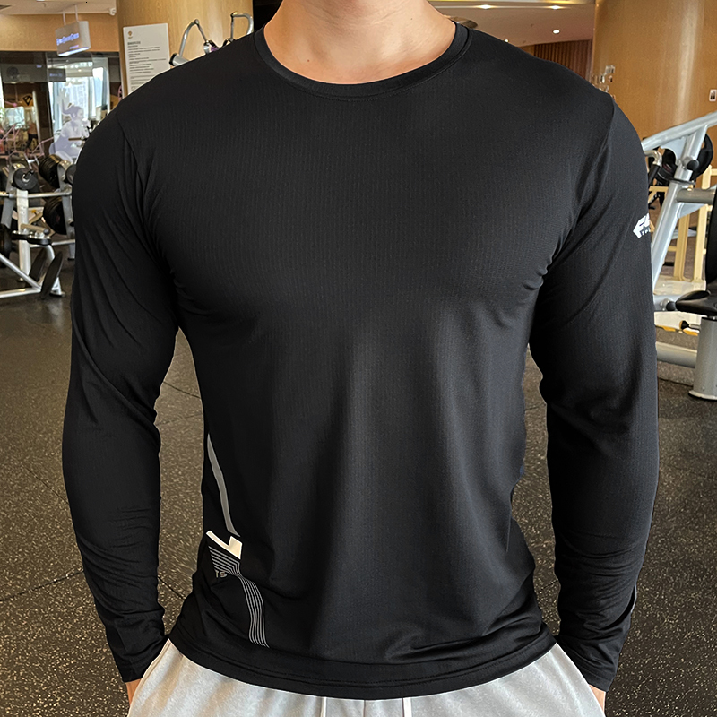 Men's T-Shirts High Quality Running Sport Shirt Men Fitness Compression Long Sleeve Upper Clothing Crew Neck Swearshirt Male Rash Guard Wicking 2