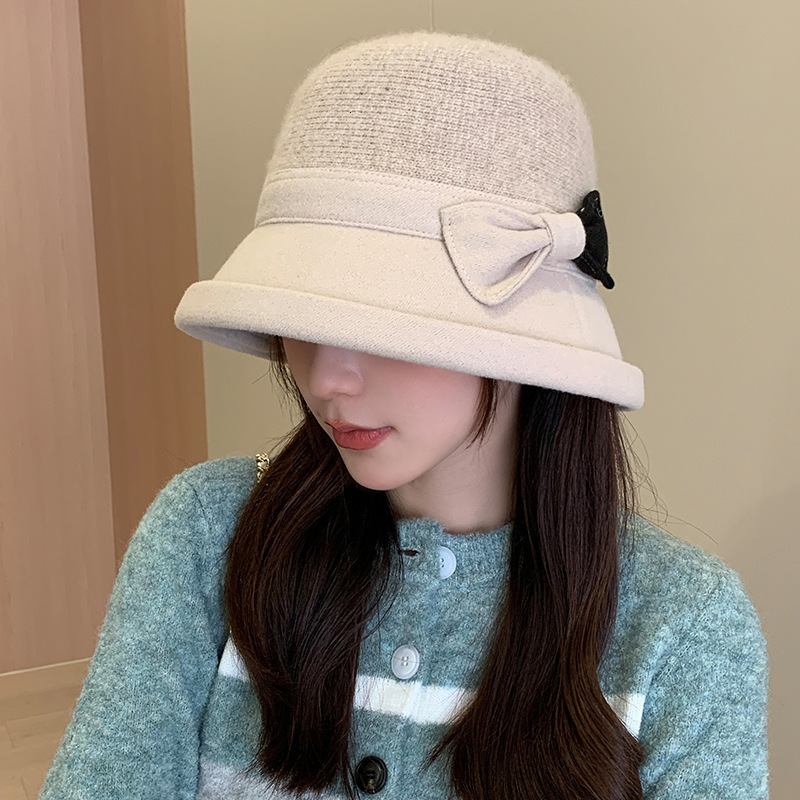 Wide Brim Hats Bucket Hats Bucket Hat Women Autumn Winter Wool Fisherman Cap Solid Color Winter Hats For Women Thick Warm Bonnet Fedora Casual 230824