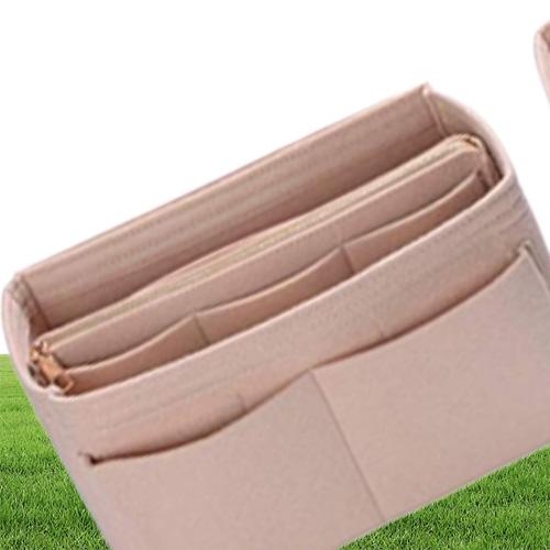 Felt Cloth Handbag Organizer Insert Bag Travel Makeup Organizer Inner Purse Portable Cosmetic Bags Fit Various Brand Bags Y2007142