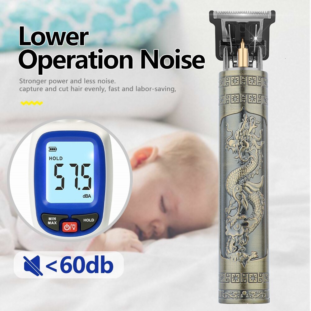 Electric Shavers Vintage T9 Electric Hair Cutting Machine Hair Clipper Professional Men Shaver Rechargeable Barber Trimmer for Men Dragon Buddha 23082