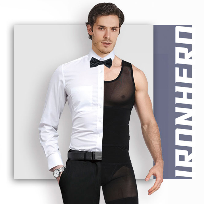 Waist Tummy Shaper Male Waist Trainer Vest Tummy Tuck Belt Weight Loss Corset Slimming Tank Tops Belly Reducer Stomach Girdle Body Shaper For Men 2308