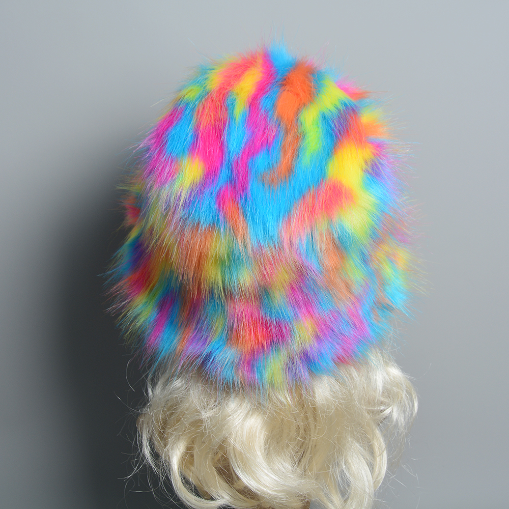 Wide Brim Hats Bucket Hats Winter Faux Fur Bucket Hat Men Solid Thickened Soft Warm Fluffy Panama Ladies Cap Outdoor Fashion Vacation Women Fisherman 