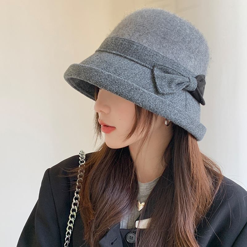 Wide Brim Hats Bucket Hats Bucket Hat Women Autumn Winter Wool Fisherman Cap Solid Color Winter Hats For Women Thick Warm Bonnet Fedora Casual 230824