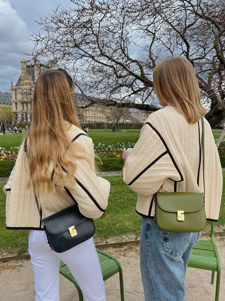 Women's Jackets Vintage Printed Patchwork Cotton Jacket Women Long Sleeve 2023 Autumn Winter Female Fashion O Neck Thick Outwear Ladies 230825