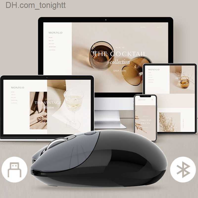 Cute Cartoon Wireless 2.4G Bluetooth Dual Mode Mouse Mobile Tablet Wireless Small Mouse Laptop Accessories Computer Office Mice Q230825