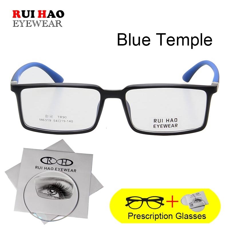 Fashion Sunglasses Frames Customize Prescription Eyeglasses Men TR90 Glasses Fill Resin Lenses Rui Hao Eyewear Rectangle Spectacles Frame Women M6319 