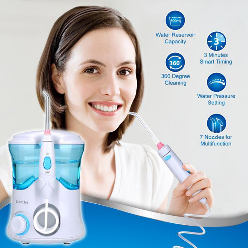 Other Oral Hygiene Irrigator 600ml Water Dental Flosser Care Kit Teeth Cleaner Pick with 7 Nozzles For Whitening Tool 230824