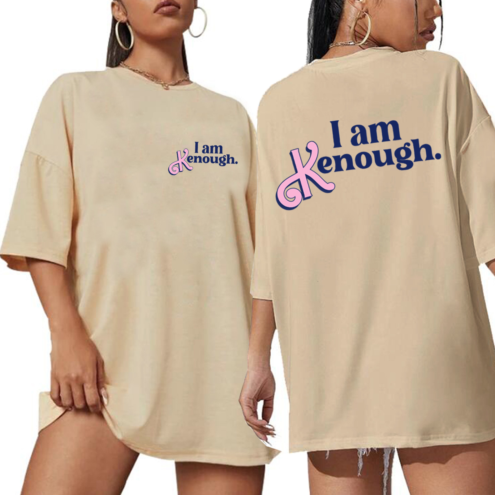 Women's TShirt I Am Enough TShirt Woman Oversized ONeck Short Sleeve Funny Movice Clothes I Am Kenough Shirt 230824