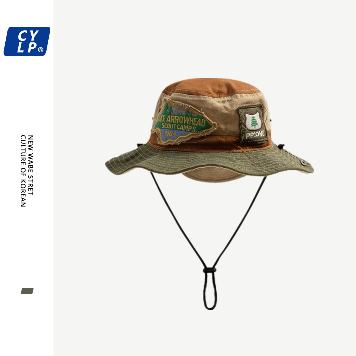 Wide Brim Hats Bucket Hats Vintage Patch Bucket Hat Men and Women Couple Outdoor Travel Camping Sun Hat Alpine Cap American Fishing Hat 230824