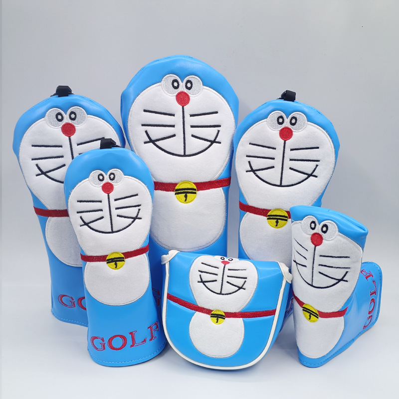 Other Golf Products Golf Wood Headcover Cartoon Patter For Driver Fairway Hybrid Putter Waterproof Protector PU Leather Soft Durable Golf Covers 23082