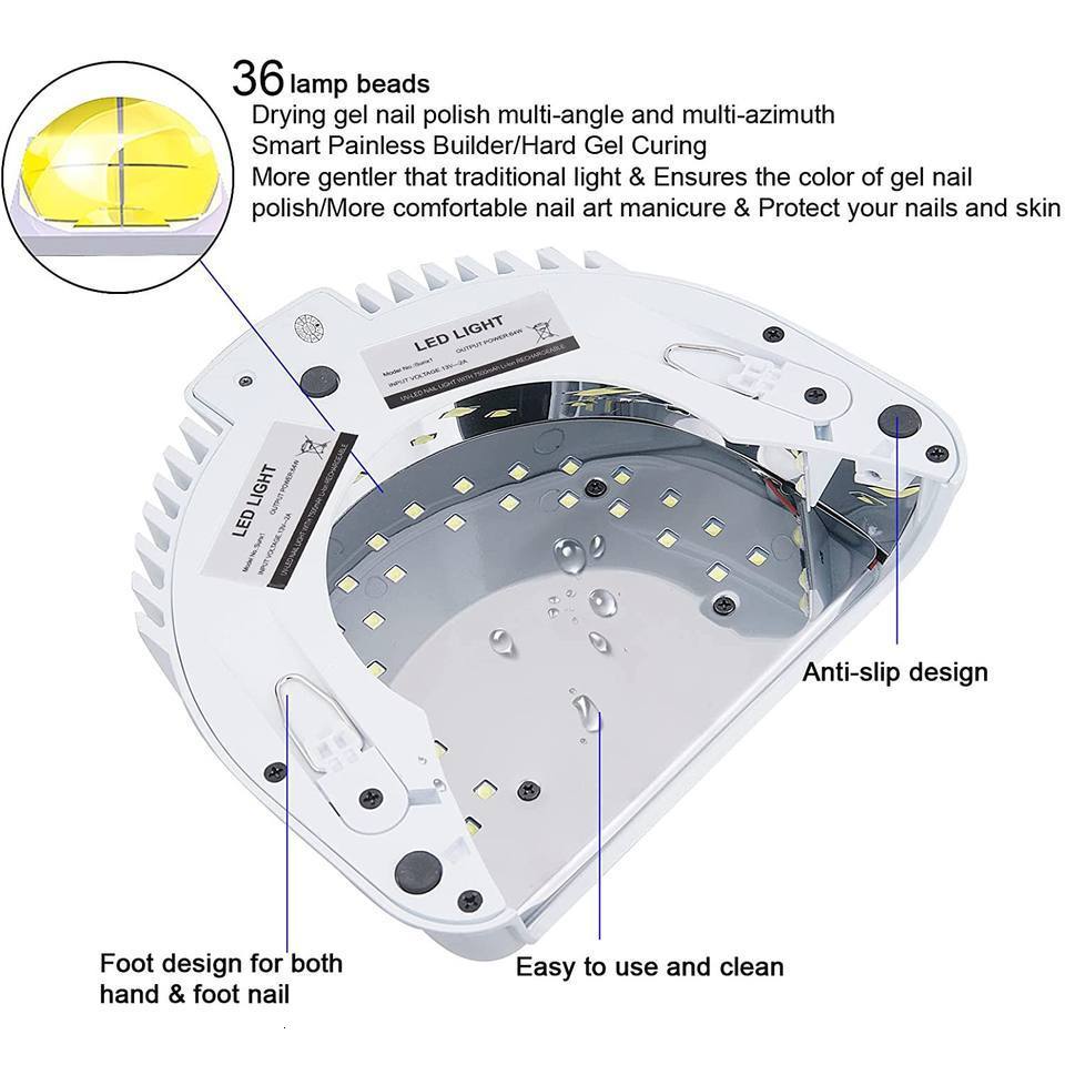 Nail Dryers Stainless Steel Uv Led Nail Lamp 64W Led Lamp For Nails Durable Led Dryer For Nail Polish Professional Manicure Machine 230824