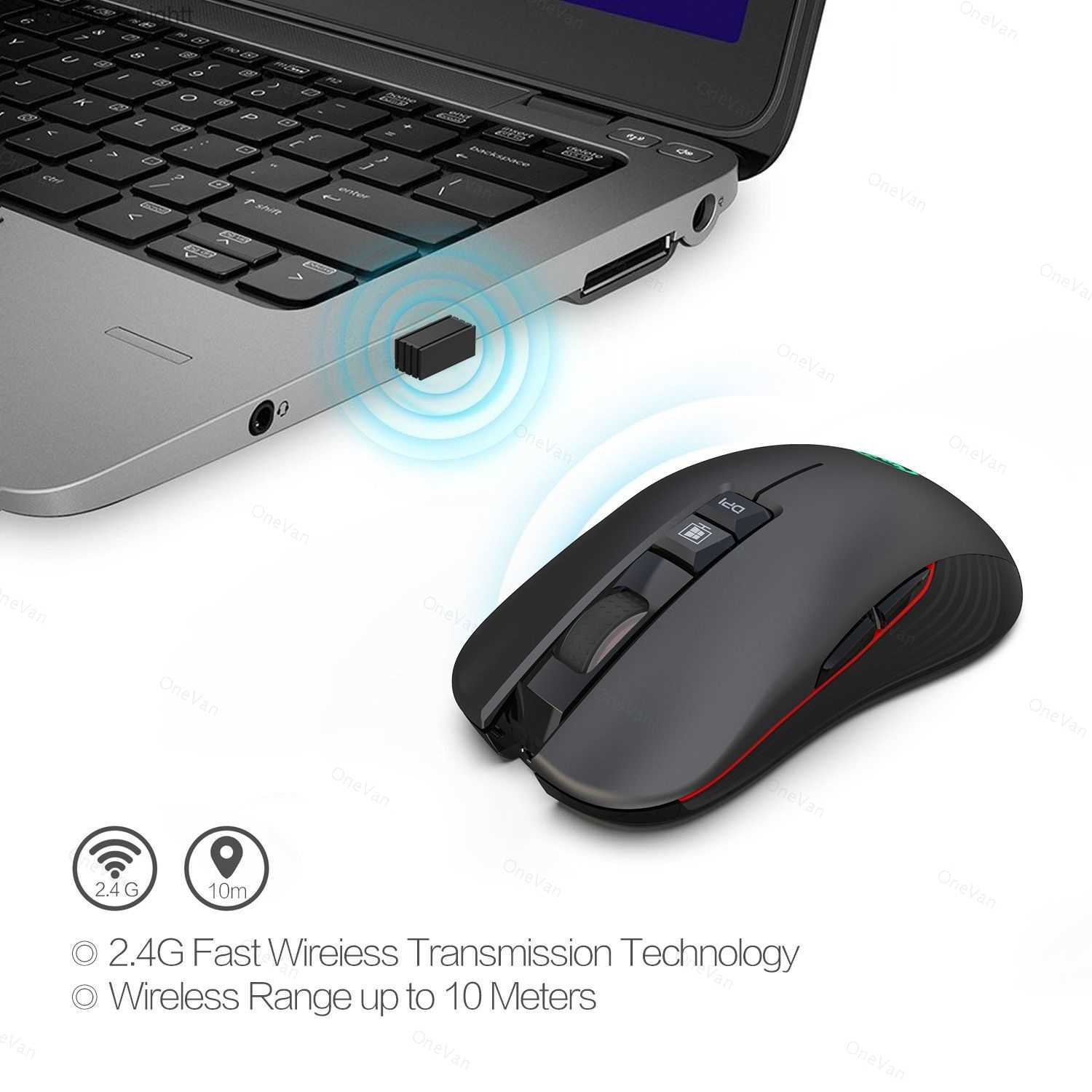 New T30 Rechargeable Wireless Mouse Game Mouse 7D Mouse Can Turn off Light Adjustable Colorful Luminous 3600dpi Q230825