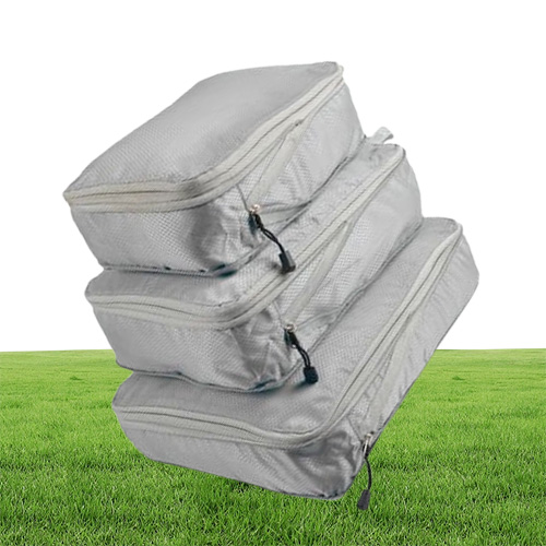 3pcsset Compression Packing Cubes Travel Storage Bag Luggage Suitcase Organizer Set Foldable Waterproof Nylon Material 220516gx