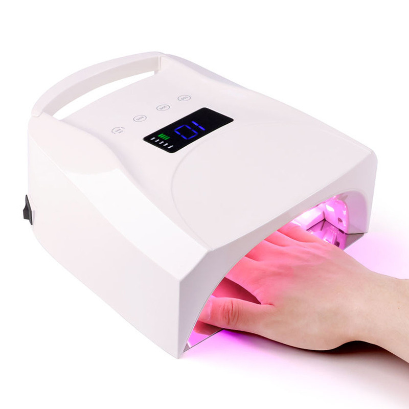 Nail Dryers 96W Rechargeable Nail Lamp with Handle Cordless Gel Polish Dryer Manicure Machine UV light for Nails Wireless Nail UV LED Lamp 230824