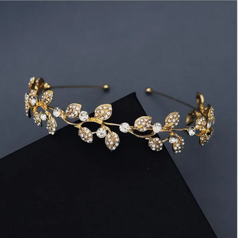 Bridal Headpieces Accessories Bands Gold Leaves Wreath Vintage Pearl Wedding Headband Women Girls Crown ZZ