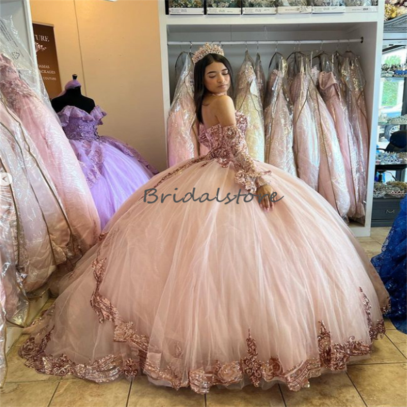 Glitter Sparkle Sequin Quinceanera Dresses 2023 Pink Princess Ball Gown Birthday Sweet 16 Dress Vestido de 15 Quinceanera Vestidos Para Xv Anos vestid