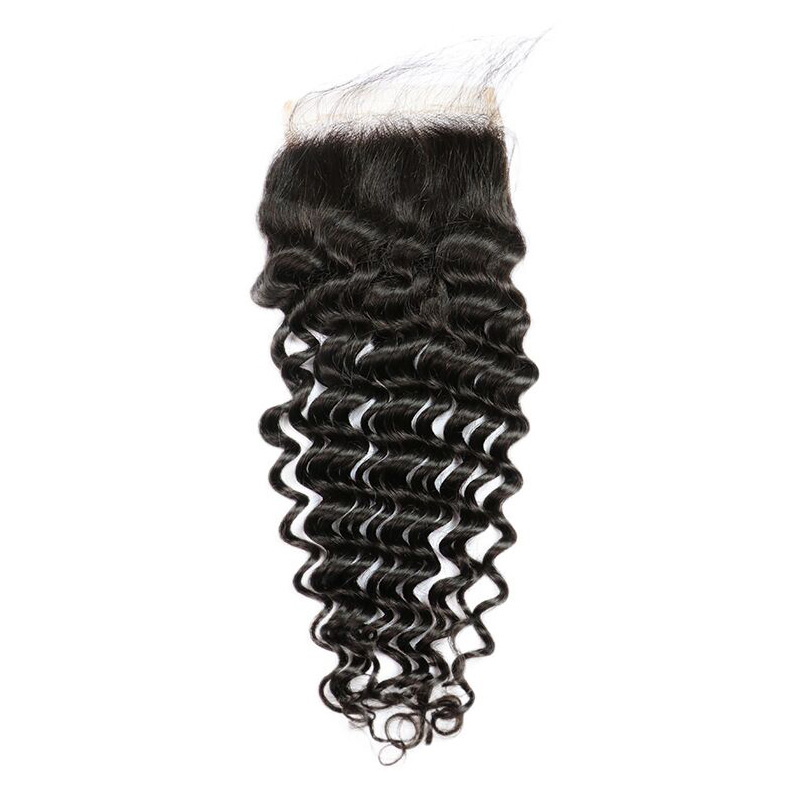 Yirubeauty Brazilian Human Hair Loose Deep Water Wave Silky Straight 6X6 Lace Closure Free Part Natural Color 10-24inch