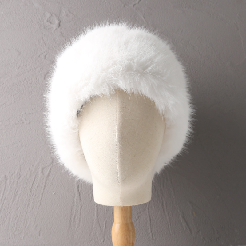 Wide Brim Hats Bucket Hats Winter Faux Fur Bucket Hat Women Elegant Russian Fur Fisherman Hat Korean Senior Fluffy Warm Panama Ladies Plush Basin Cap 