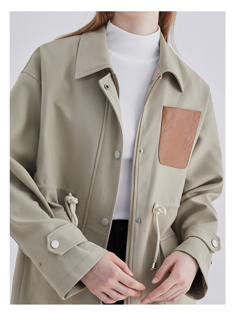 Women's Jackets Women Vintage Patchwork Short Jacket Trendy Turndown Collar PU Pocket Loose Casual Single Breasted Trend Thin Coat Autumn 230824