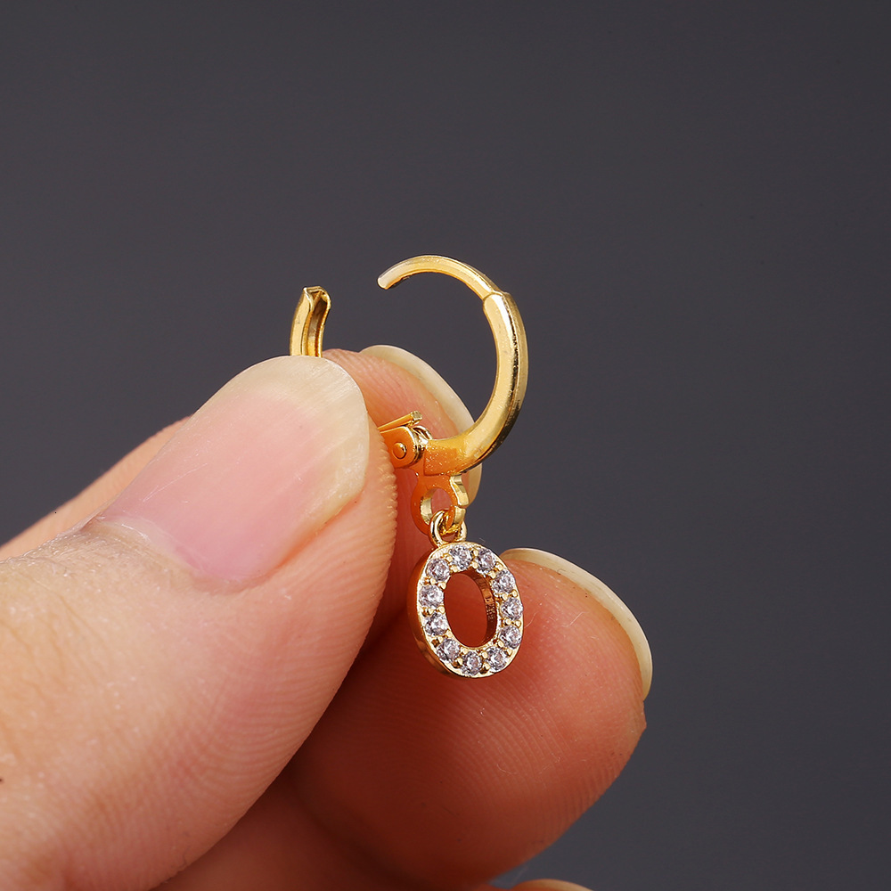 Hoop Huggie DODOAI A Z 6mm Custom Initial Earrings Letter Micro encrusted Zircon Alphabet Small For Kids And Women 230824