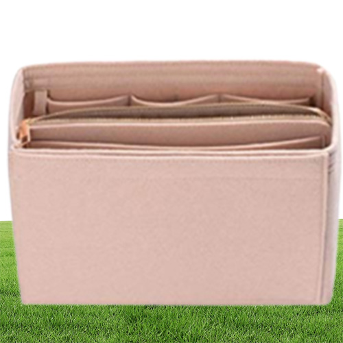 Felt Cloth Handbag Organizer Insert Bag Travel Makeup Organizer Inner Purse Portable Cosmetic Bags Fit Various Brand Bags Y2007142