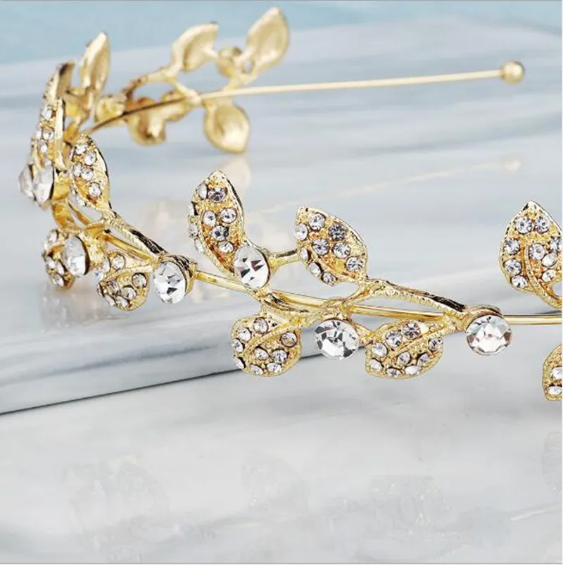 Bridal Headpieces Accessories Bands Gold Leaves Wreath Vintage Pearl Wedding Headband Women Girls Crown ZZ