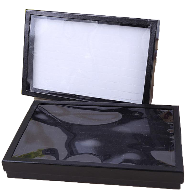 Jewelry Pouches Bags Velvet 100 Slots Ring Earrings Display Box Showcase Storage Case Holder Tray Organizer Boxes With Lid LXHJewe